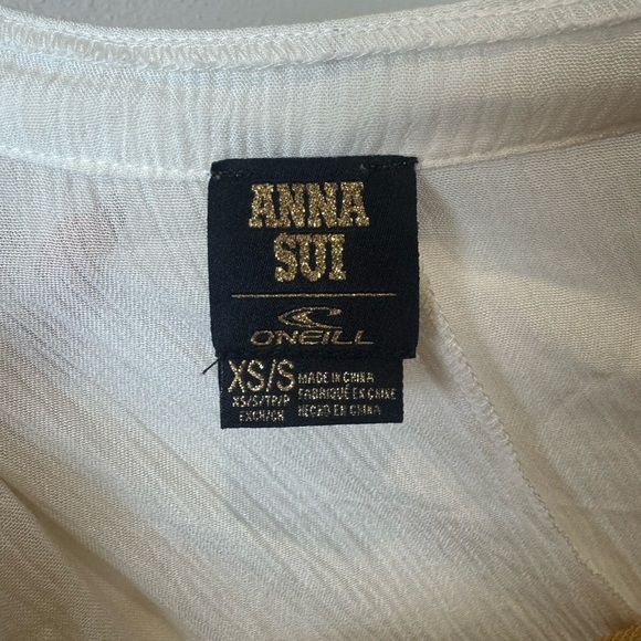 ANNA SUI X O'Neill Women's Wanderer Kimono Cover Up white lace eyelet S - Picture 2 of 7